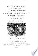 Giornale per servire alla storia ragionata della medicina di questo secolo ...