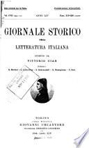 Giornale storico della letteratura italiana