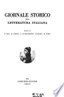 Giornale storico della letteratura italiana
