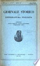 Giornale storico della letteratura italiana