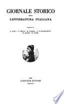 Giornale storico della letteratura italiana