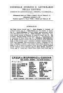 Giornale storico e letterario della Liguria