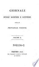Giornale sulle scienze e lettere delle provincie Venete