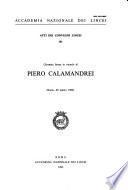 Giornata lincea in ricordo di Piero Calamandrei (Roma, 20 marzo 1992).