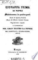 Giovanna prima di Napoli. Melodramma in 4 parti. Musica di Antonio Granara