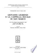 Giovanni Legrenzi e la capella ducale di San Marco