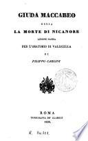 Giuda Maccabeo, ossia, La morte di Nicanore