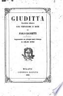 Giuditta tragedia biblica con prefazione e note di Paolo Giacometti