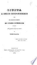 Giunta al comento critico-archeologico sul frammento inedito di Fabio Giordano intorno alle grotte del promontorio di Posilipo [Giuseppe Maria Fusco, Angelo Trojano Gianpietri, Giovan Vincenzo Fusco!