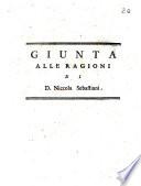 Giunta alle ragioni di d. Niccola Sebastiani [A. T.]