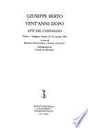 Giuseppe Berto vent'anni dopo