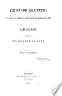 Giuseppe Silvestri l'amico della studiosa gioventù compilate da Cesare Guasti