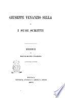 Giuseppe Venanzio Sella ed i suoi scritti memorie di Severino Pozzo