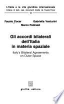 Gli accordi bilaterali dell'Italia in materia spaziale