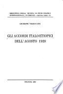 Gli accordi italo-etiopici dell'agosto 1928