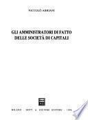 Gli amministratori di fatto delle società di capitali