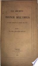 Gli archivi delle province dell'Emilia e le loro condizioni al linire del 1860