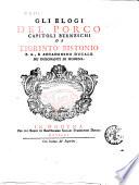 Gli elogi del porco capitoli berneschi di Tigrinto Bistonio p.a., e accademico ducale de' Dissonanti di Modena