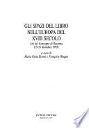 Gli Spazi del libro nell'Europa del XVIII secolo