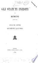 Gli statuti inedite di Rimini anno 1334