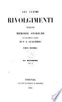 Gli ultimi rivolgimenti italiani memorie storiche