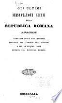 Gli ultimi sessantanove giorni della Republica Romana