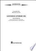 Governo (forme di) Voci estratte da Enciclopedia del diritto XIX (1970) e da Enciclopedia del diritto - Annali III (2010). Estratto ad uso degli studenti.