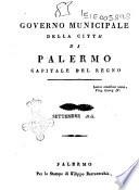 Governo municipale della città di Palermo capitale del Regno settembre 1815