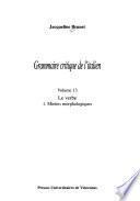 Grammaire critique de l'italien