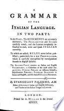 Grammar of the Italian Language, etc