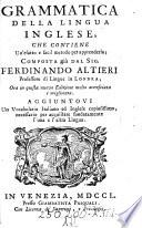 Grammatica della lingua inglese, che contiene un' esatto e facil metodo per apprenderla