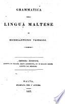 Grammatica della lingua maltese ...