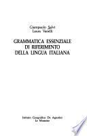 Grammatica essenziale di riferimento della lingua italiana