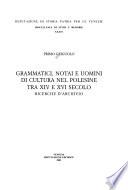 Grammatici, notai e uomini di cultura nel Polesine tra XIV e XVI secolo
