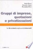 Gruppi di imprese, quotazioni e privatizzazioni