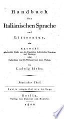 Handbuch der italiänischen Sprache und Litteratur