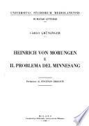 Heinrich von Morungen e il problema del minnesang