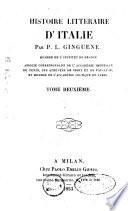 Histoire litteraire d'Italie par P. L. Ginguene