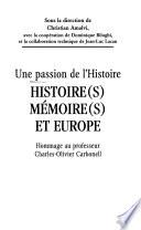 Histoire(s), mémoire(s) et Europe