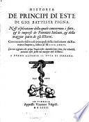 Historia de principi de Este ...