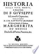 Historia della vita, morte ed azioni illustri di Giuseppe da Leonessa cupuccino