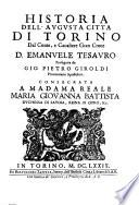 Historia della̓ugusta città di Torino