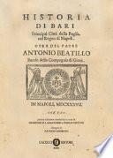 Historia di Bari. Principal città della Puglia nel Regno di Napoli