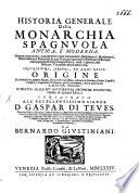 Historia generale della Monarchia Spagnuola