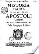 Historia sacra de gli atti de gli apostoli