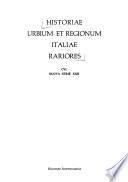 Historiae urbium et Regionum Italiae rariores
