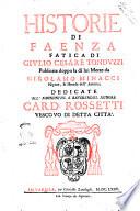 Historie di Faenza fatica di Giulio Cesare Tonduzzi publicate doppo la di lui morte da Girolamo Minacci nipote, & herede dell'autore ..
