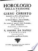 Horologie della passione di Giesu Christo