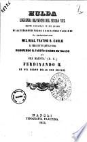 Hulda leggenda islandese del secolo 8. di Alessandro Fuchs e Salvatore Taglioni