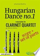 Hungarian Dance no.1 - Clarinet Quartet Score & Parts